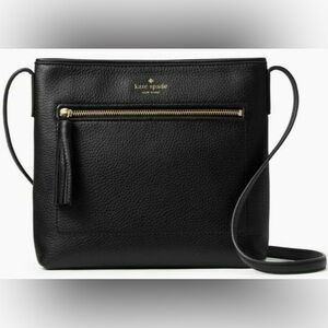 kate spade Black Tessa Pebbled Leather Crossbody with Gold Hardware NWT